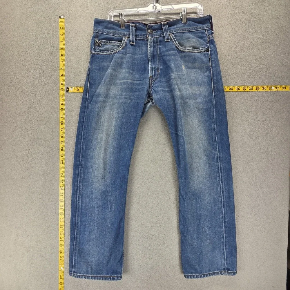 Vintage Levis 506 Jeans Mens Blue Standard Engineered Flap Pockets Fits 32x28